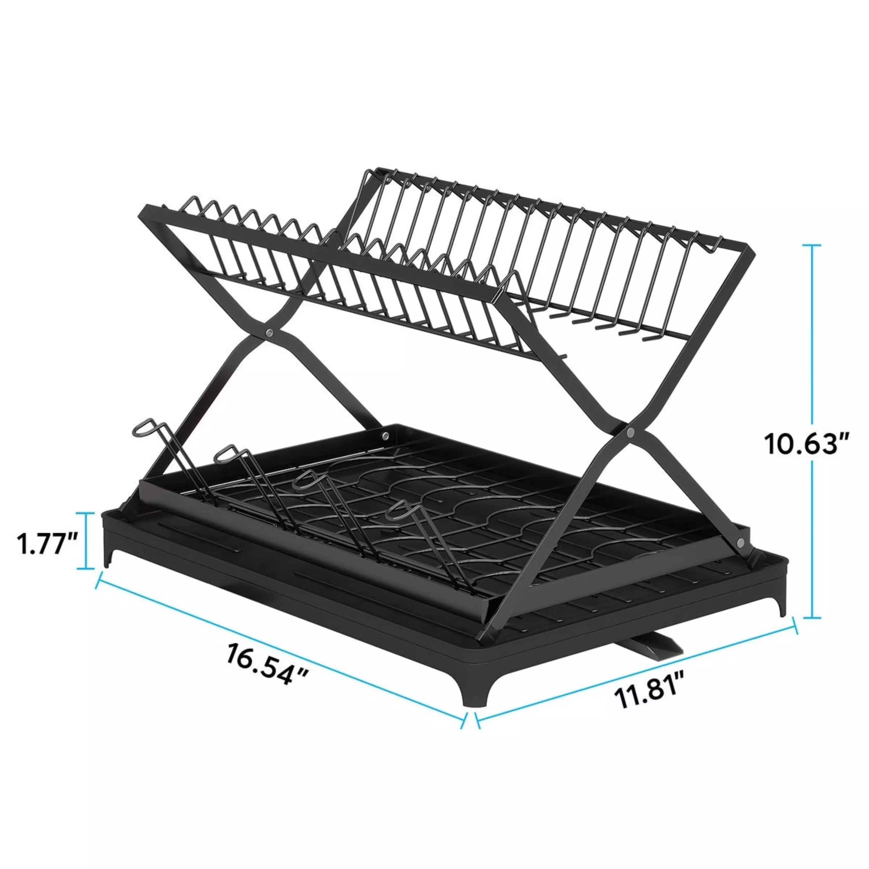 Egouttoir a Vaisselle en Forme X Noir