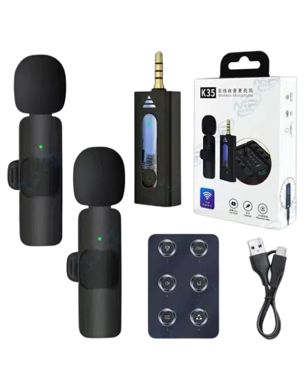 DOUBLE MICROPHONE SANS FIL K35 NOIR