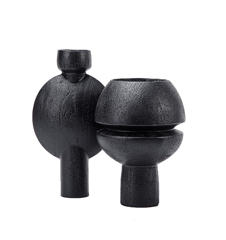 Deco antique double cercle Noir
