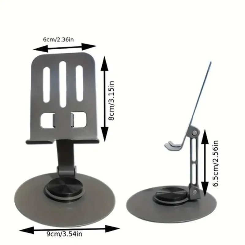 Support Métallique Rotatif à 360 Degrés pour Téléphone & Tablette - Noir -