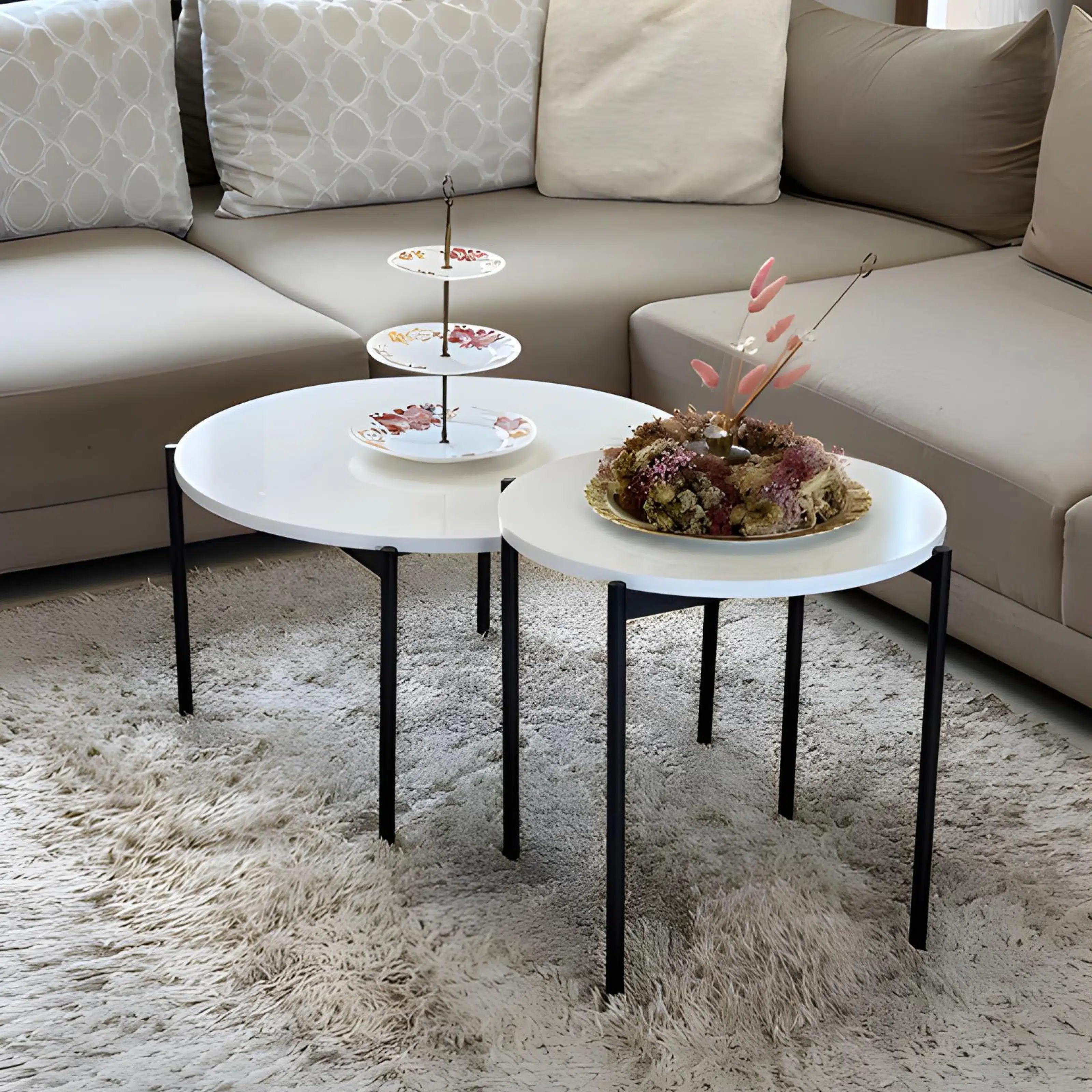 Ensemble de Tables Basses OSCAR Blanc