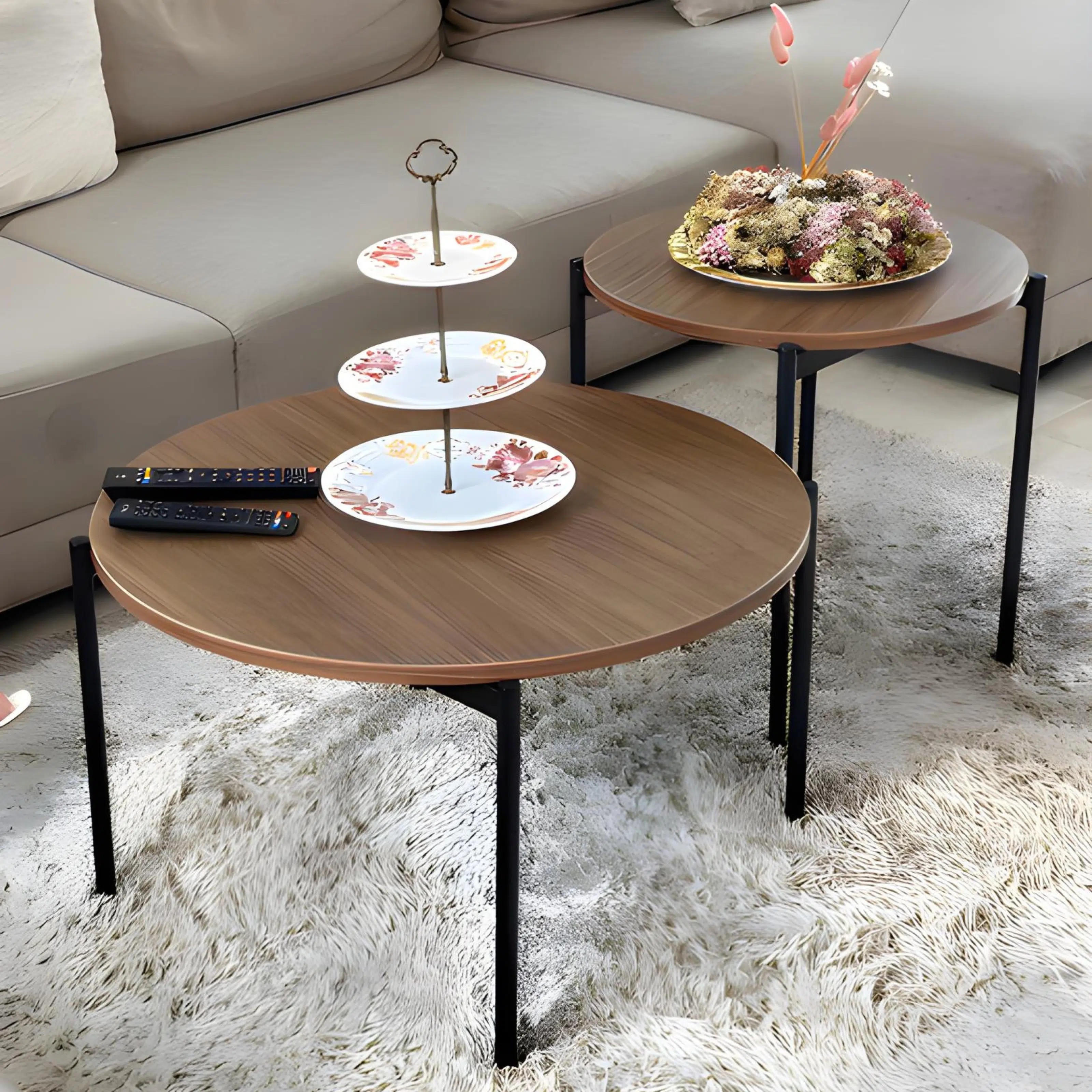 Ensemble de Tables Basses OSCAR Marron