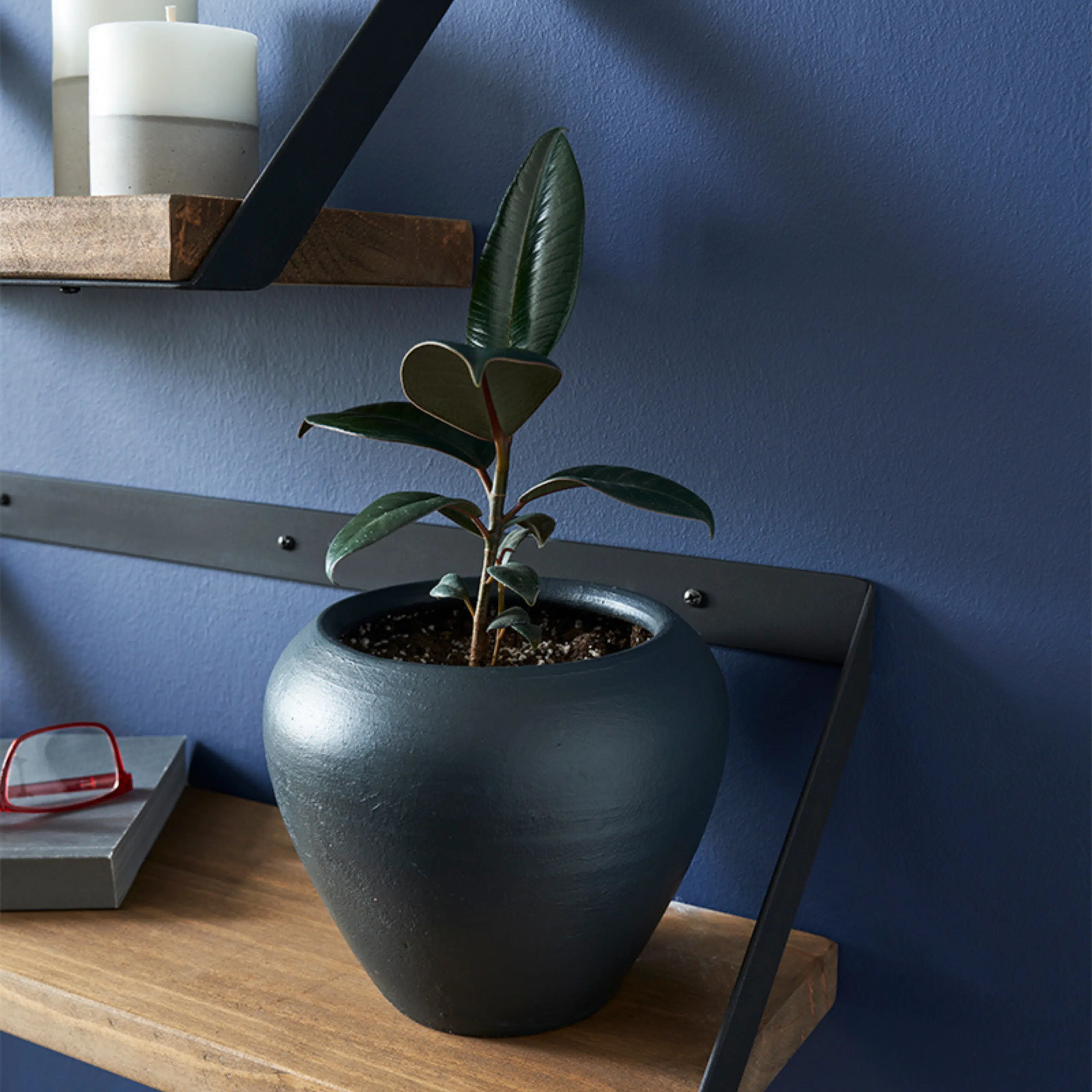 Etagere murale industrielle en bois & metal