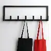Porte Manteau Mural 6 Crochets Metal Epoxy Noir