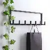 Porte Manteau Mural 6 Crochets Metal Epoxy Noir