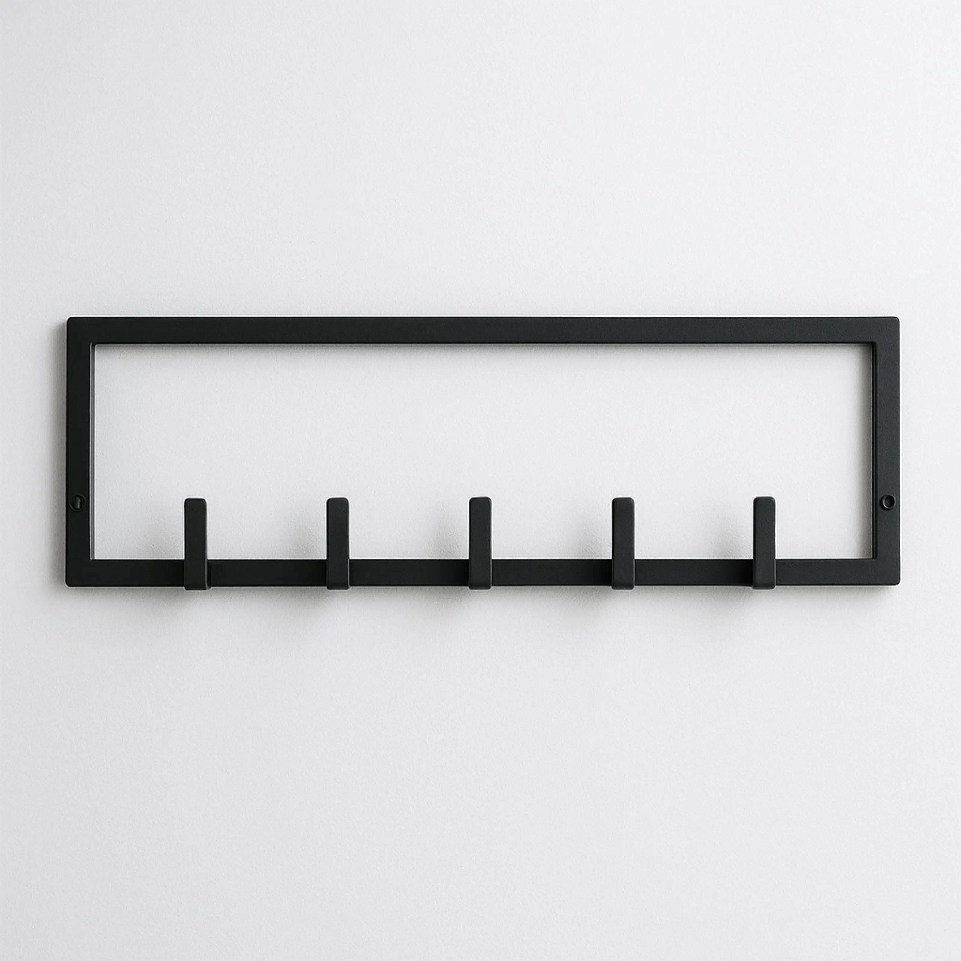 Porte Manteau Mural 6 Crochets Metal Epoxy Noir