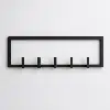 Porte Manteau Mural 6 Crochets Metal Epoxy Noir