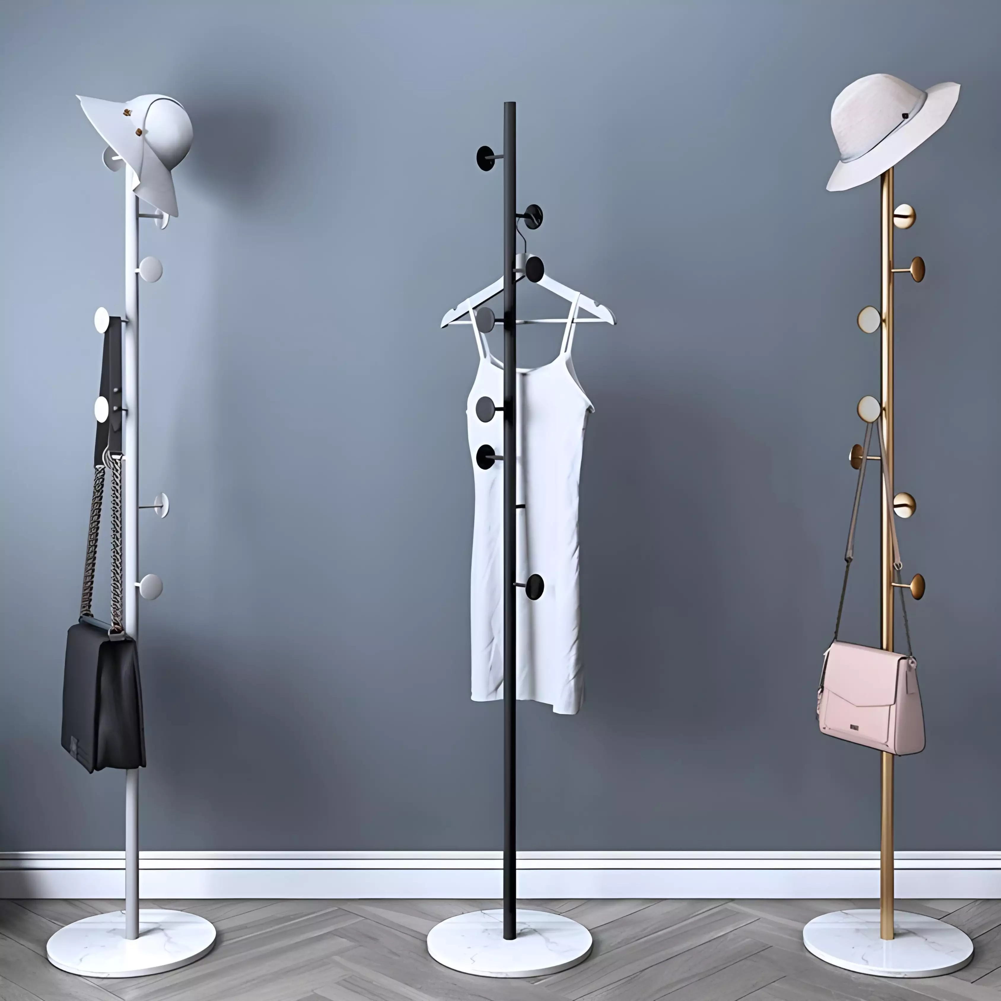 Porte Manteaux 8 Boules Blanc