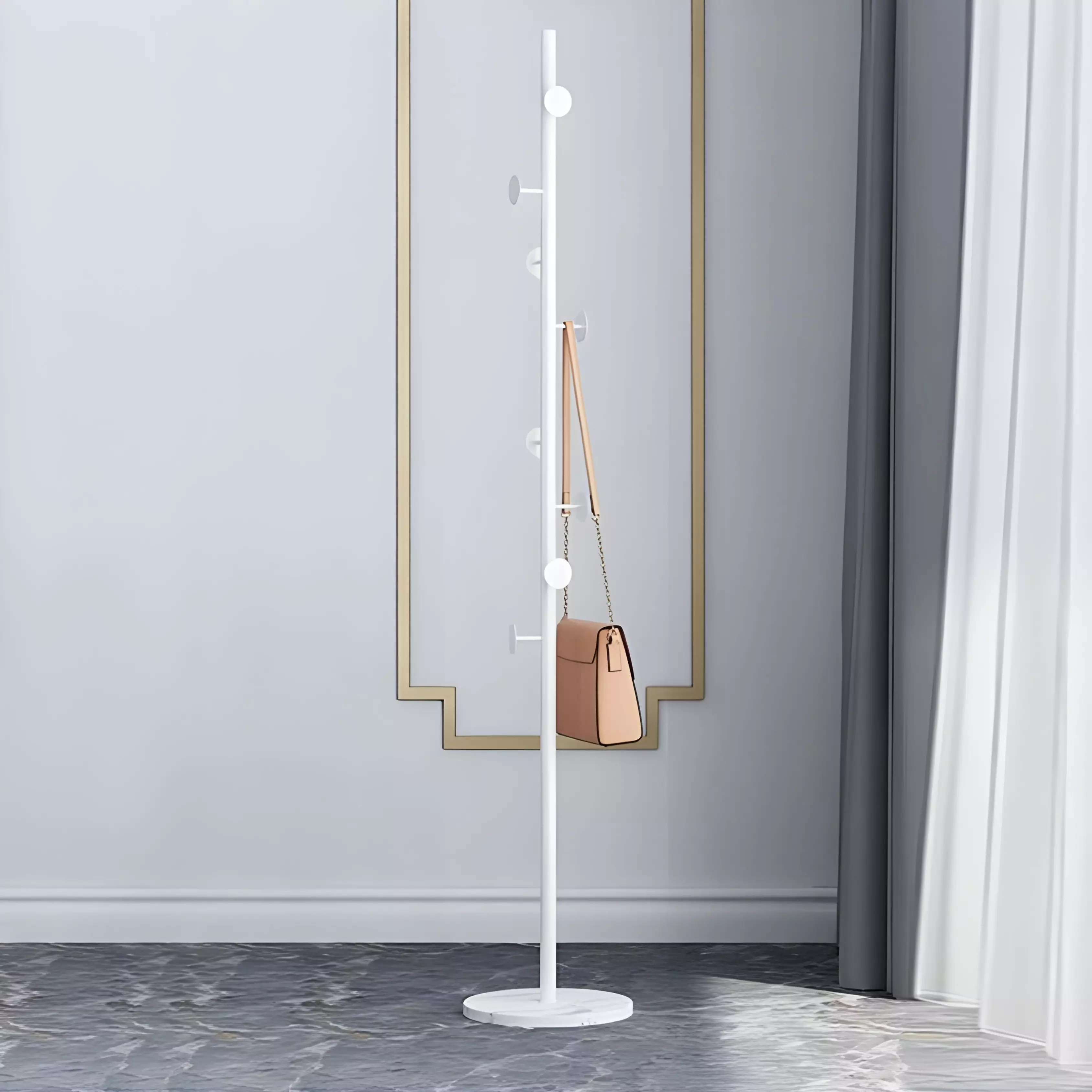 Porte Manteaux 8 Boules Blanc