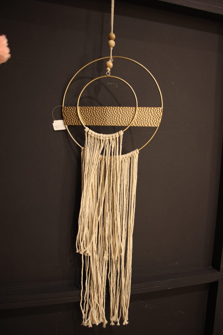 Deco double cercle a pompons