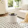Pouf Boucle avec Rangement Beige & Noir 50x40cm