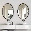 Miroir Ovale en Metal Noir – 80x60 cm