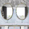 Miroir Ovale en Metal Dore – 80x60 cm