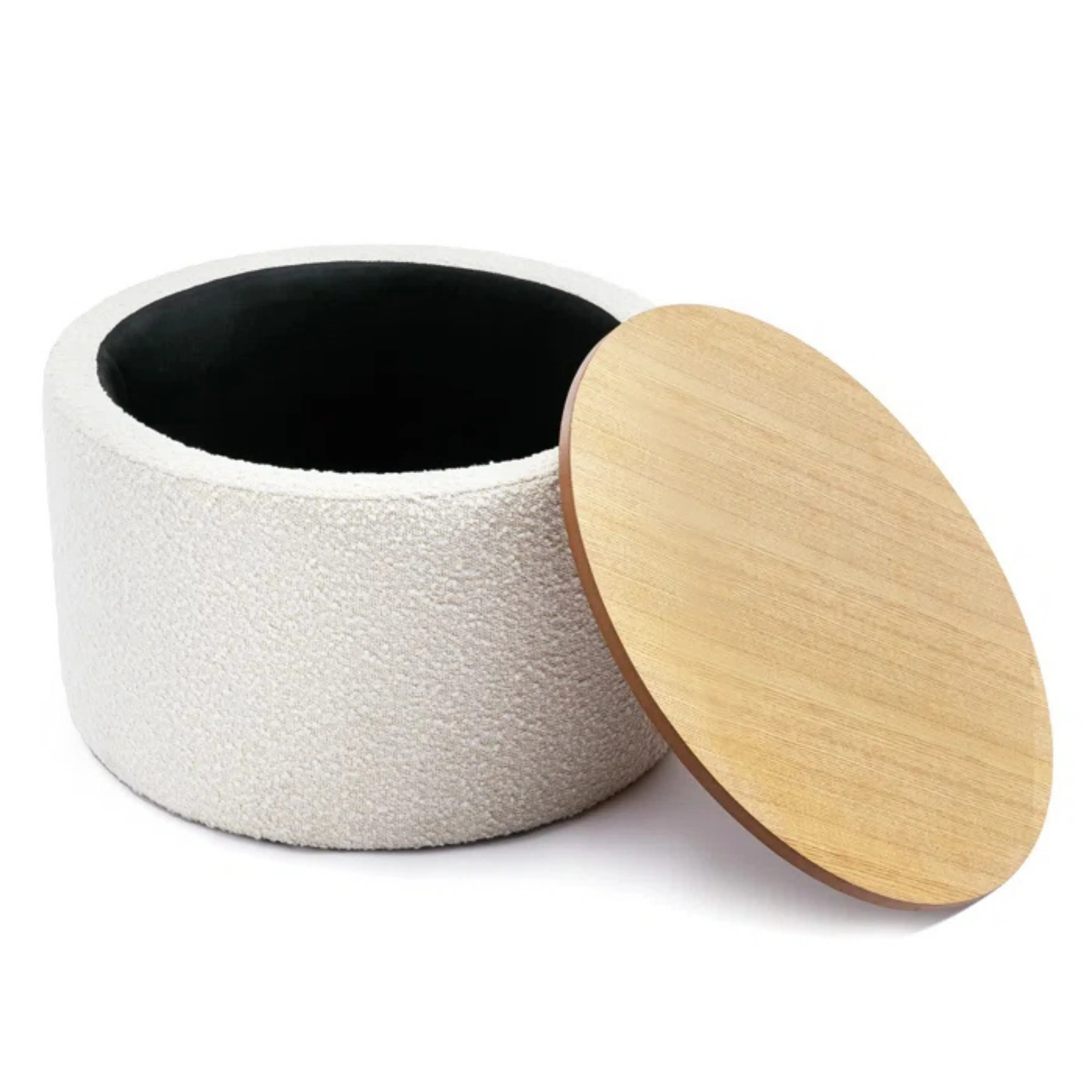 Table Boucle avec Rangement Beige & Marron 70x40cm