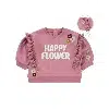 Pull Bébé Fille Épaules Bouffantes – Réf G293 – (6M-18M) – Rose