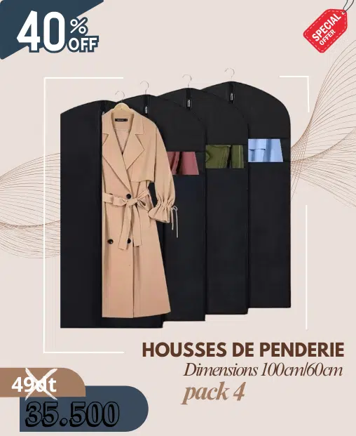 Promo Pack 4 Housses penderie NEMA