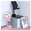 Support de bureau avec mirroir Réglable pour téléphone portable et Tablette - Rose -