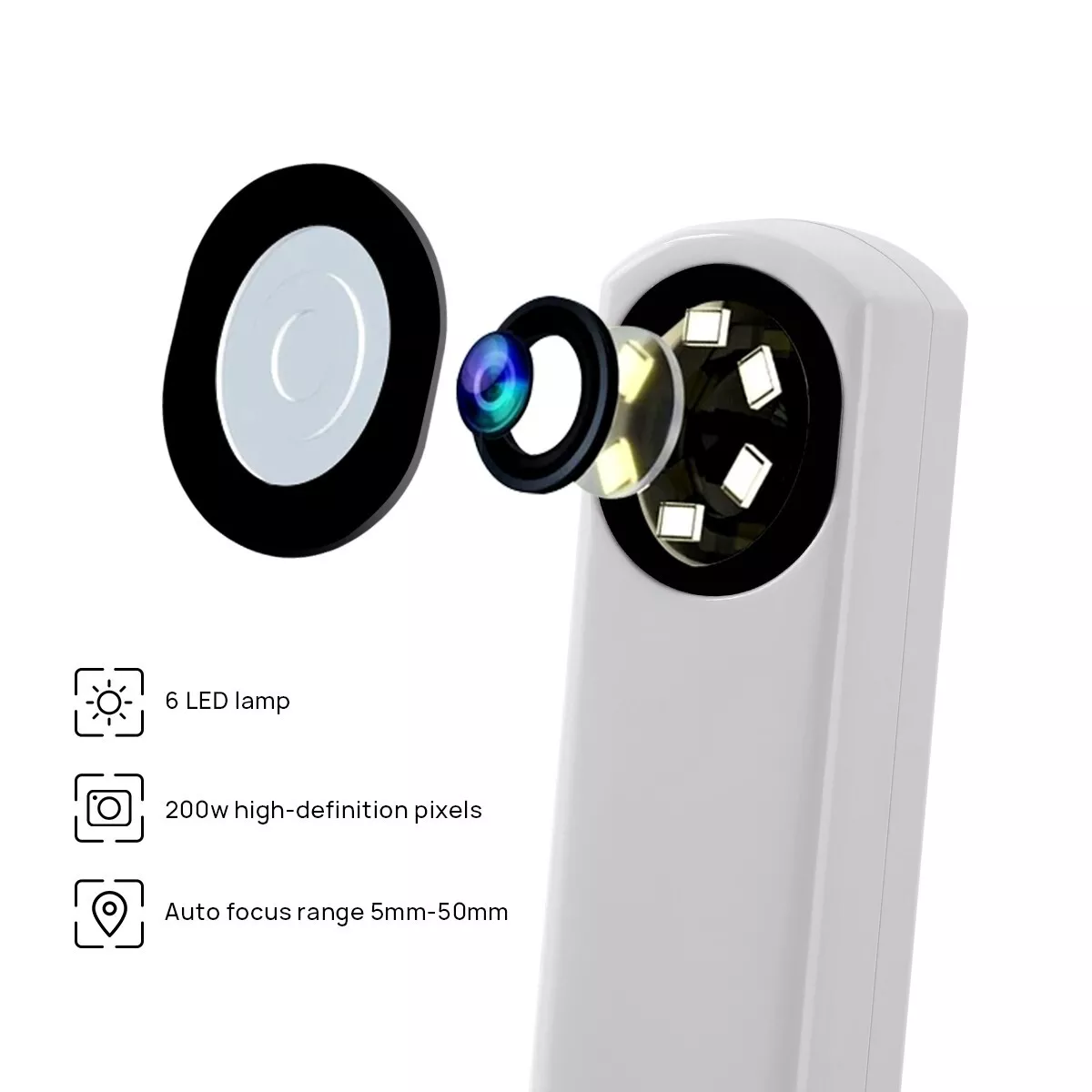 Caméra Intra‑Orale Numérique USB 4 MP – Autofocus, 6 LED, Câble 2 m