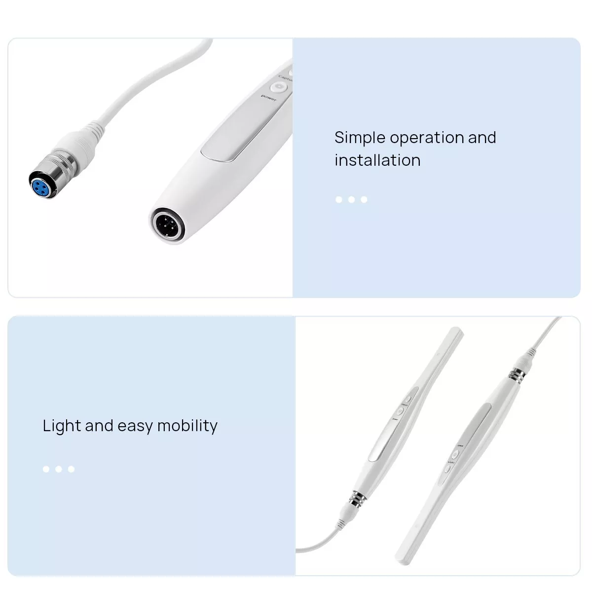 Caméra Intra‑Orale Numérique USB 4 MP – Autofocus, 6 LED, Câble 2 m