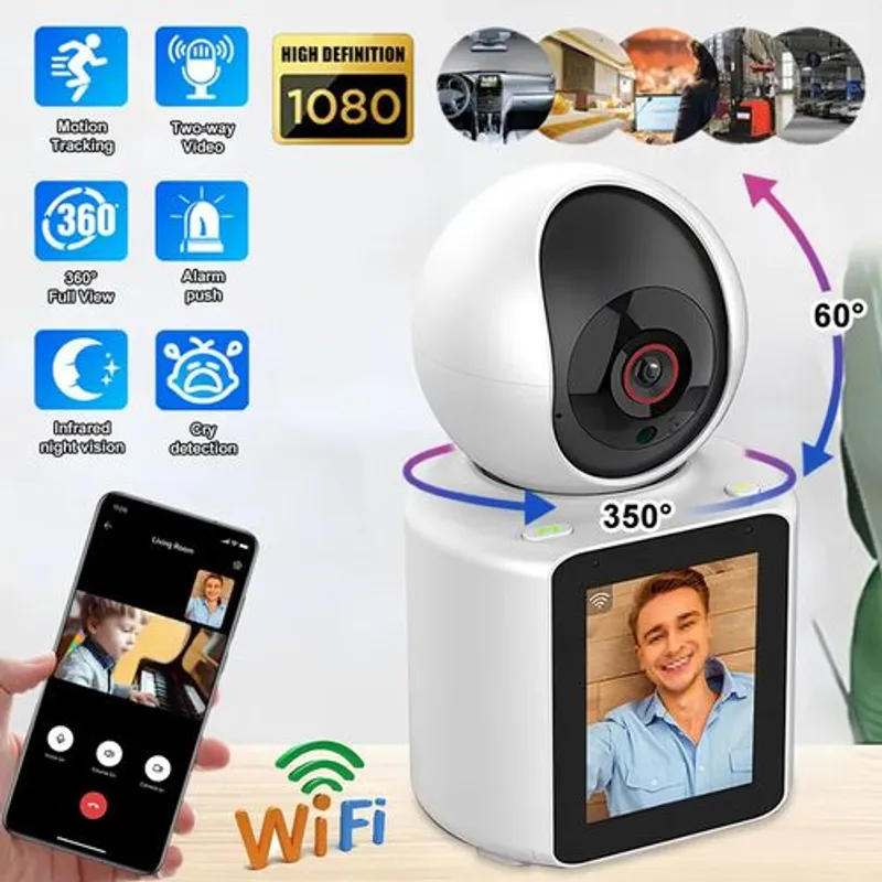 Caméra Ultra HD WIFI 1080P, Caméra dappel vidéo Détection de mouvement, 5mg
