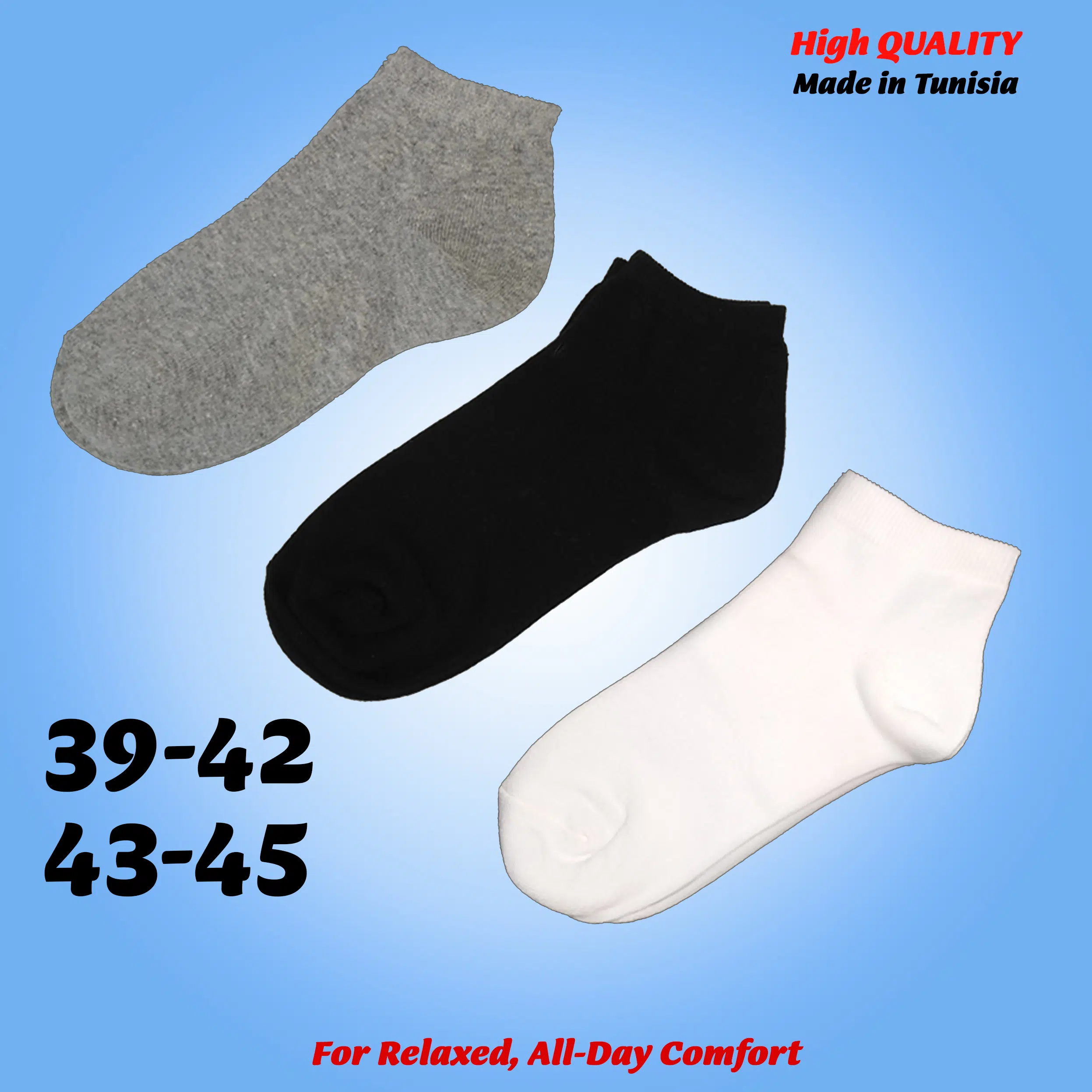 PACK 6 SOCQUETTES EN COTON 39-45