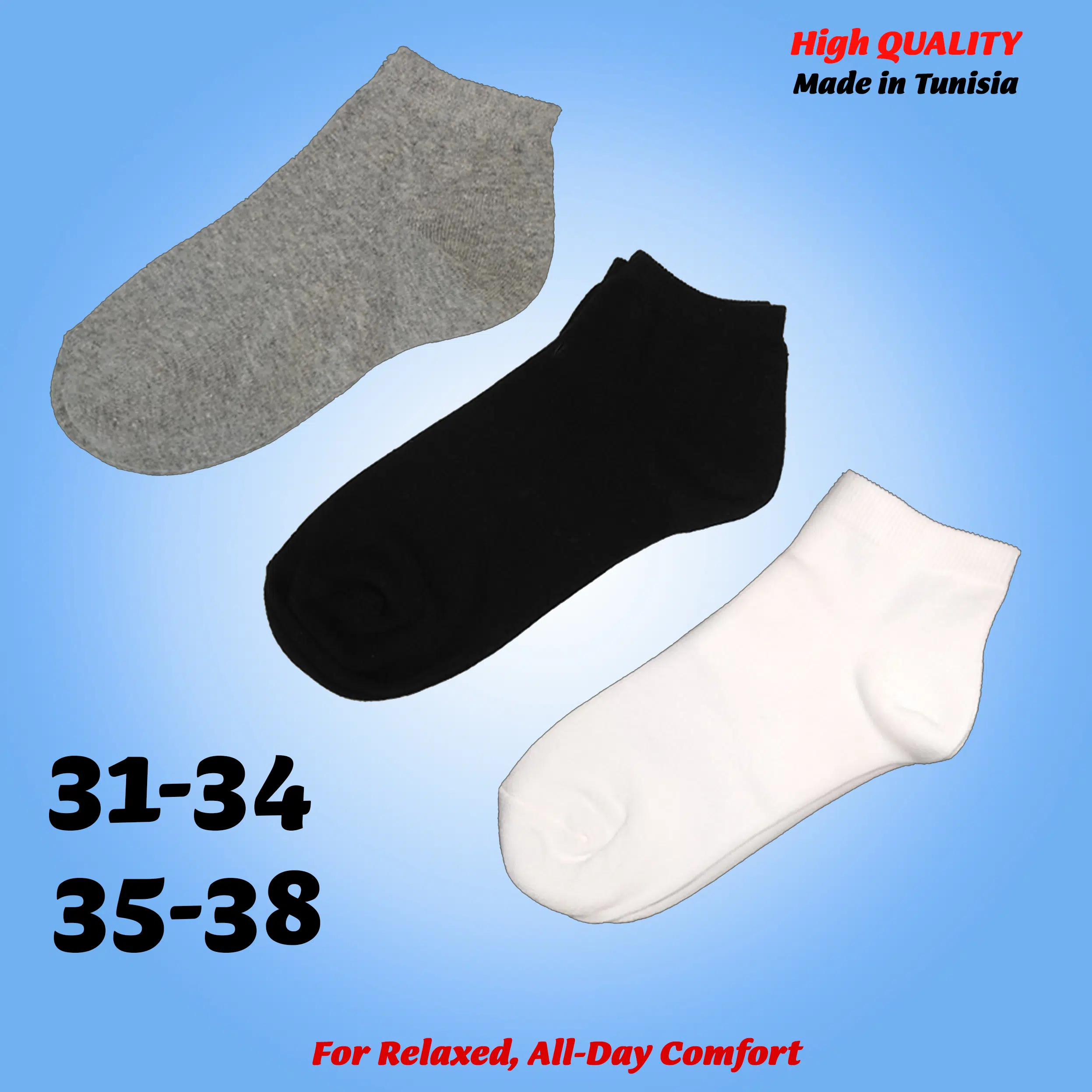 PACK 6 SOCQUETTES EN COTON 31-38