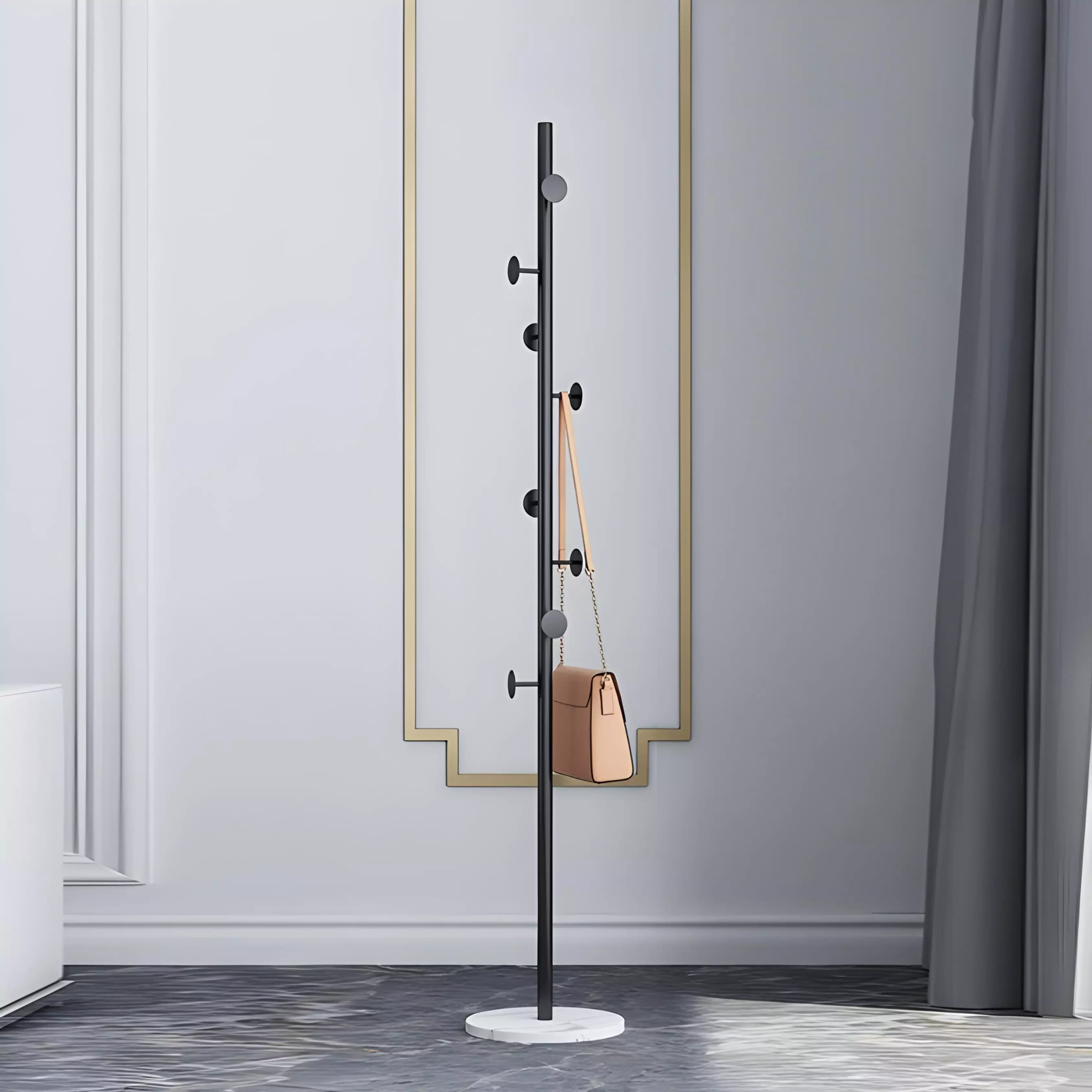 Porte manteaux 8 boules dore