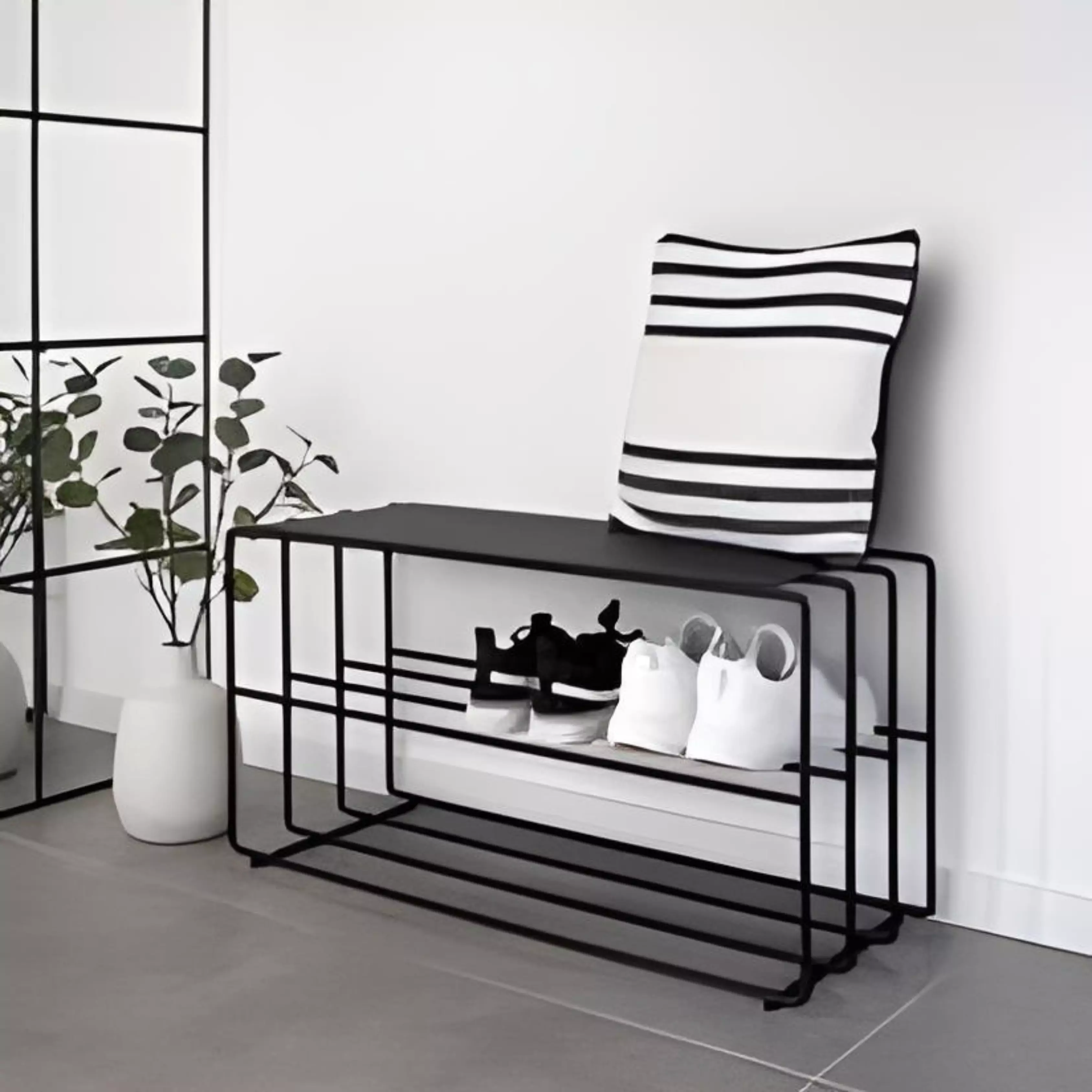 Porte chaussures Metal Noir