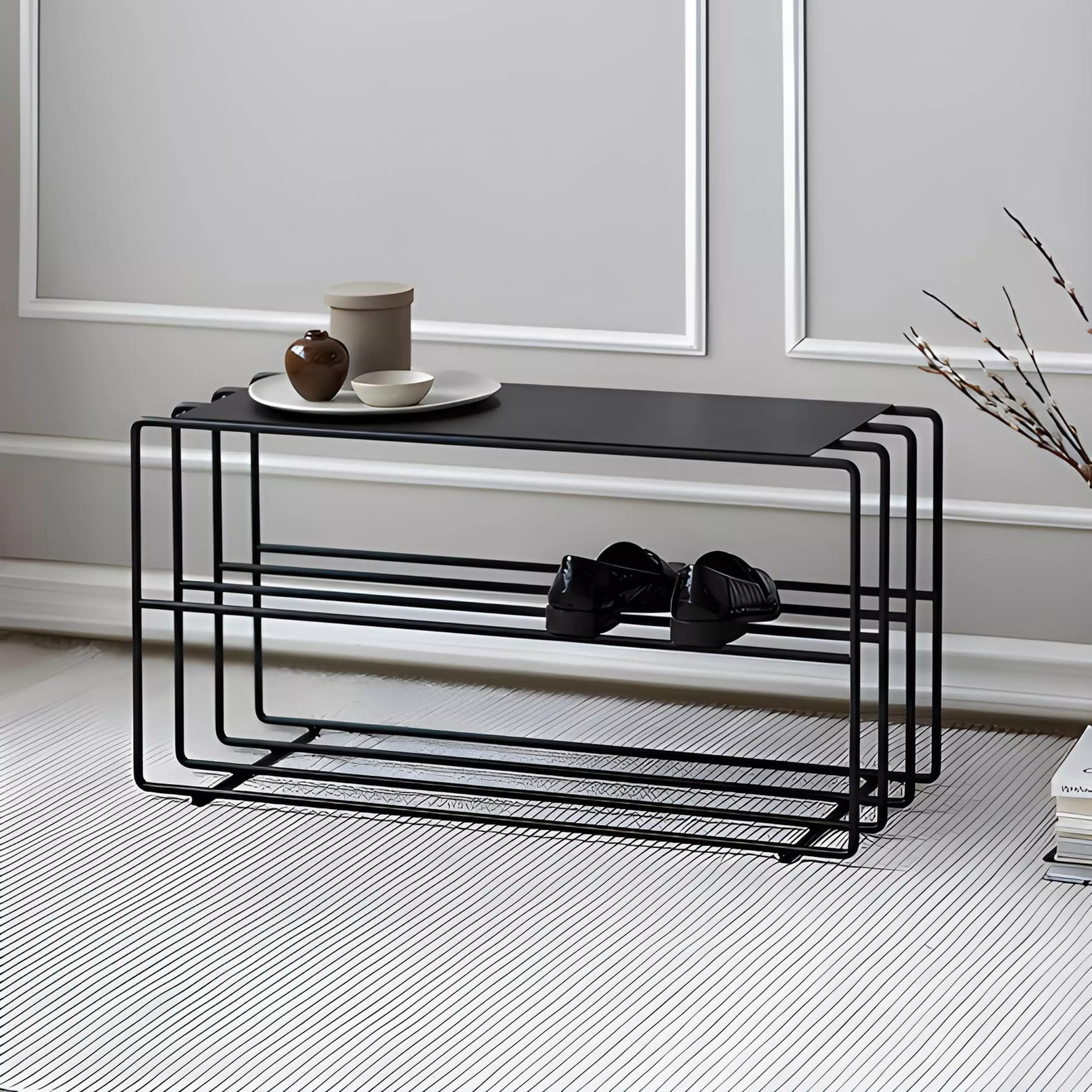 Porte chaussures Metal Noir