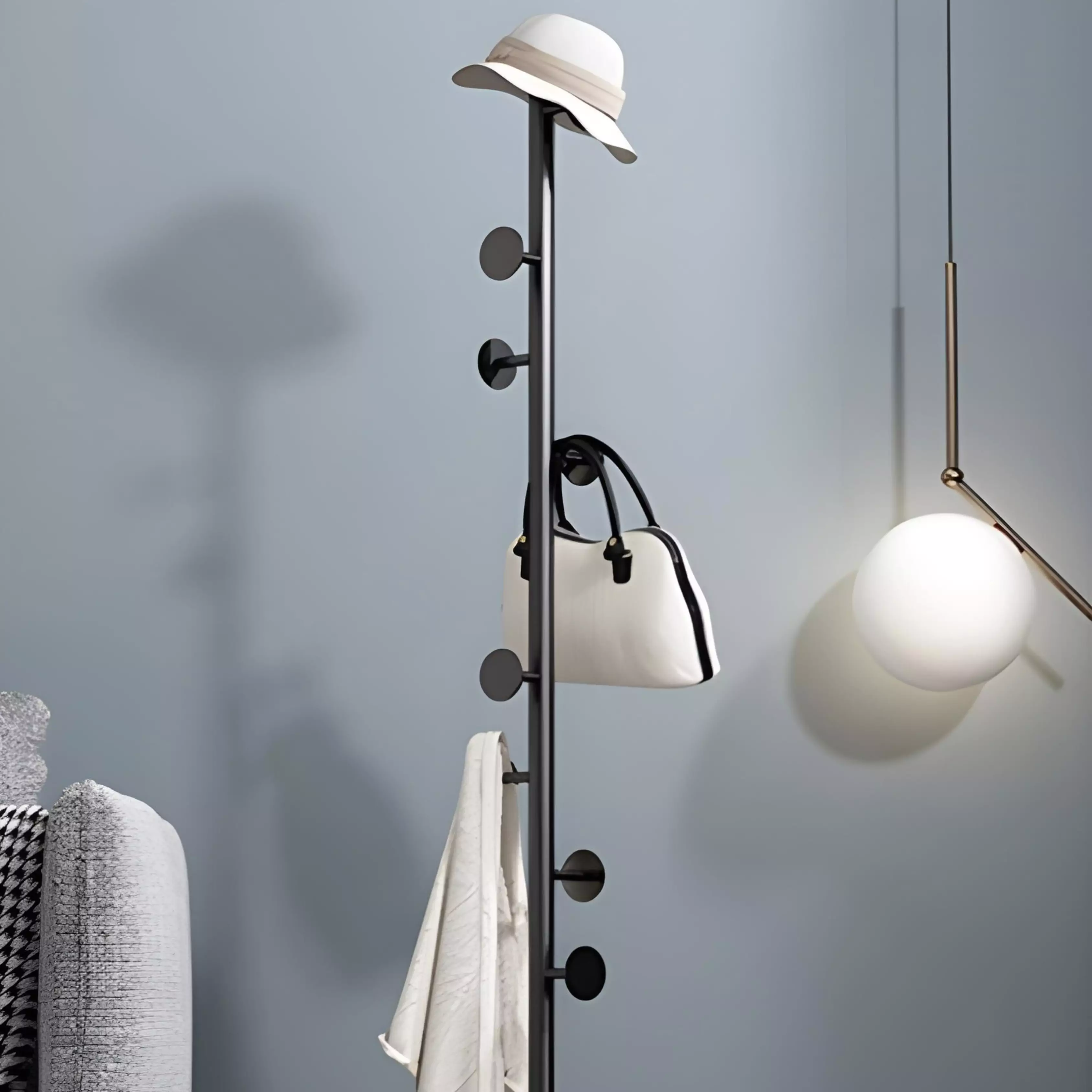 Porte manteaux 8 boules noir