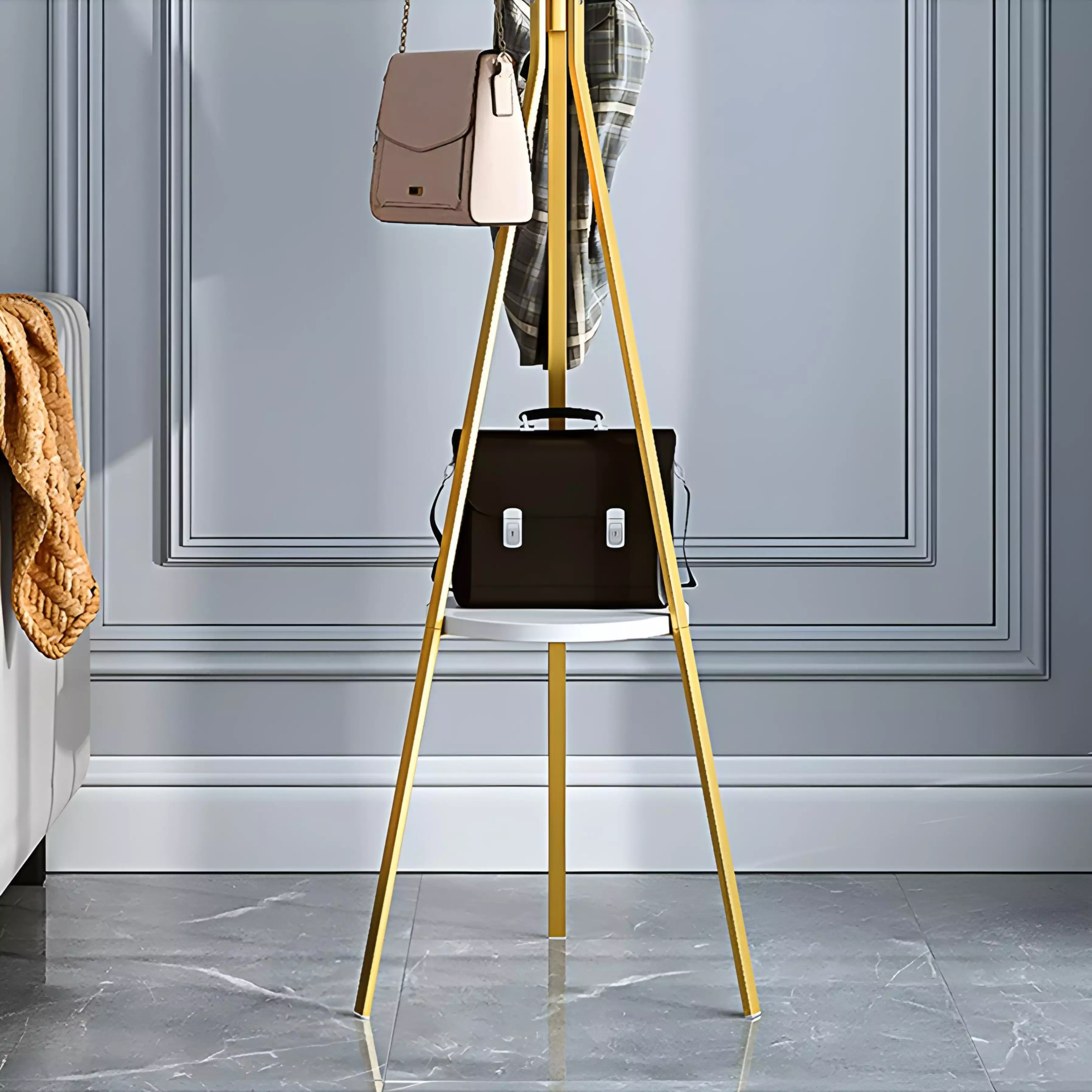 Porte manteaux Arbre Dore