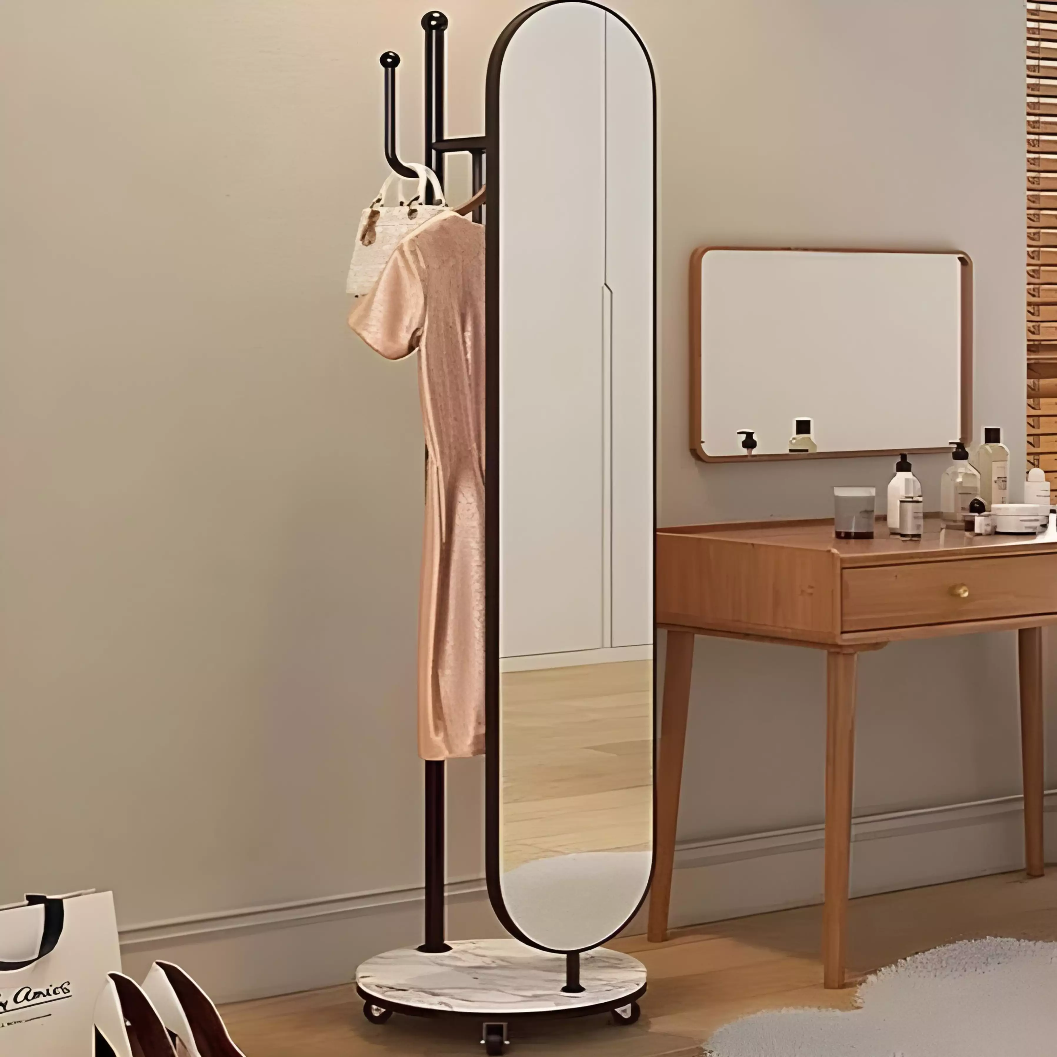 Apolo Mirror Noir – Porte-Manteau avec Miroir