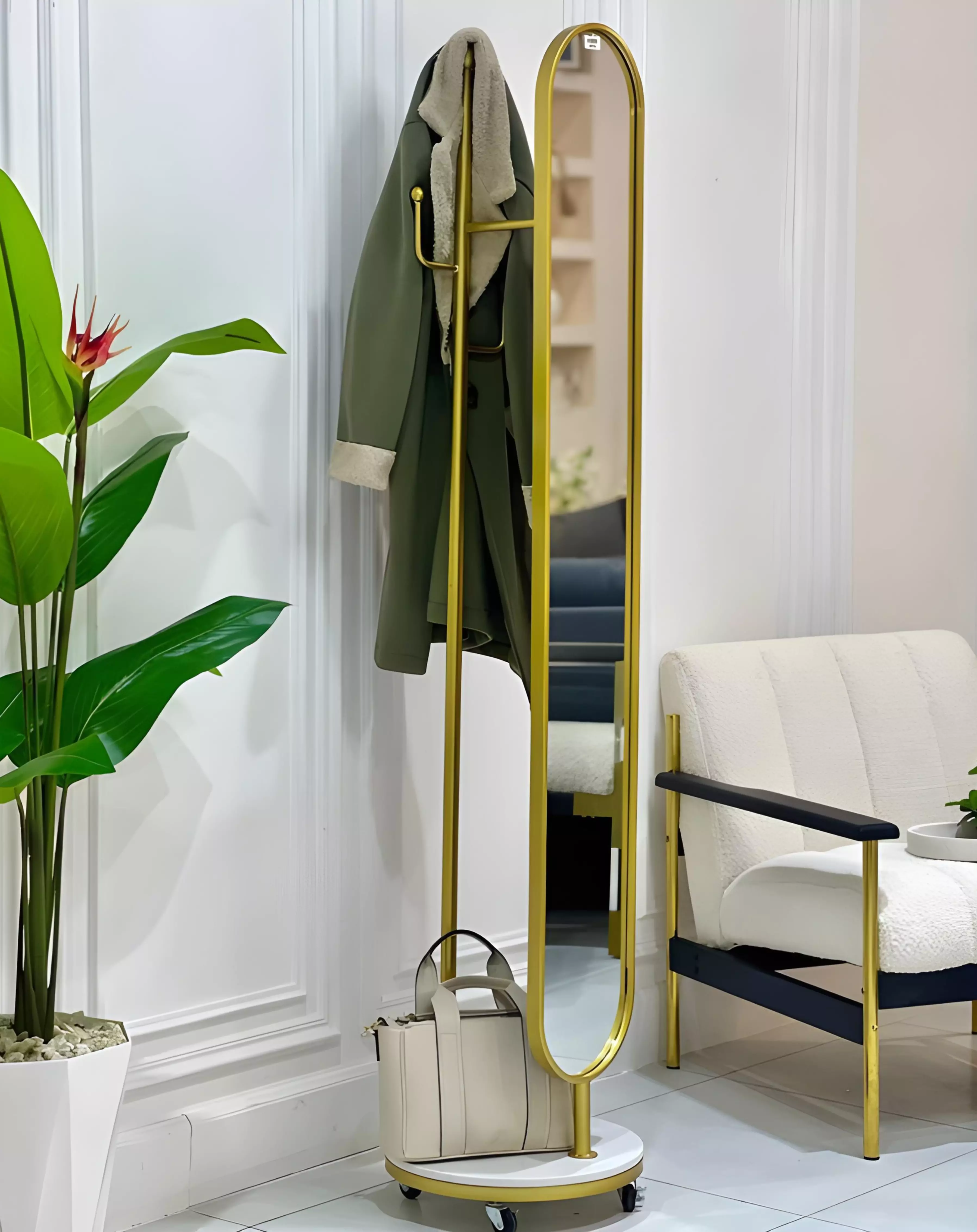 Apolo Mirror Dore – Porte-Manteaux avec Miroir