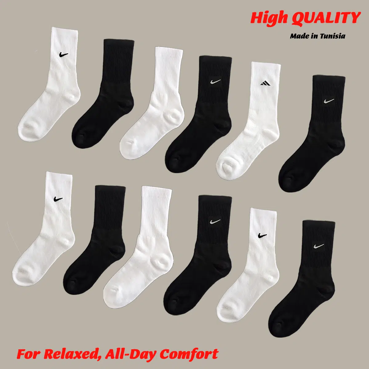 PACK 12 CHAUSSETTES SPORT SEMELLES BOUCLETTES