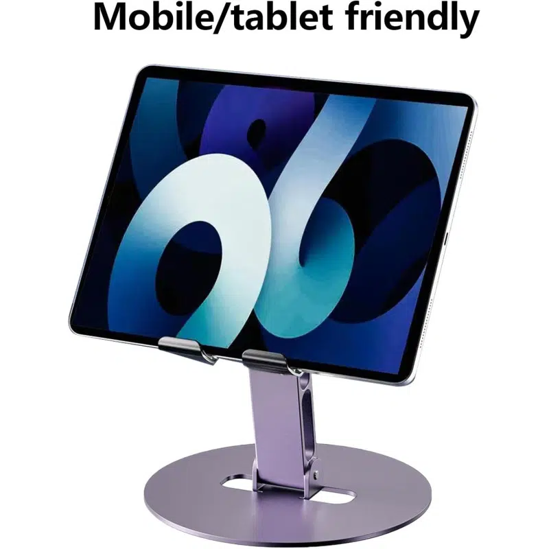 Support Métallique Rotatif à 360 Degrés pour Téléphone & Tablette - Noir -