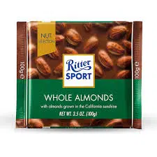 CHOCOLAT RITTER WHOLE ALMONDS 100 GR