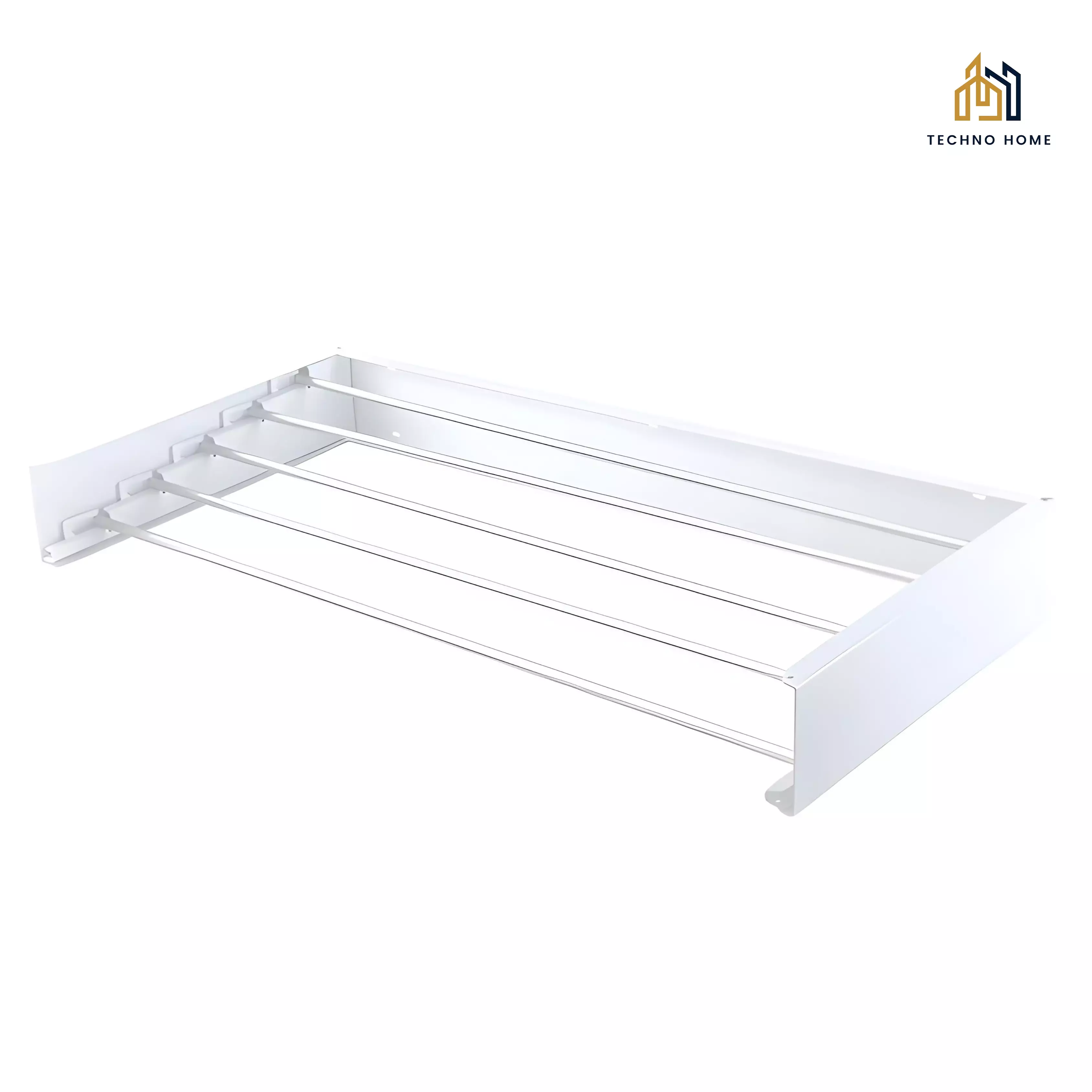 Seche Linge Mural Rabattable Blanc Metal & Aluminium