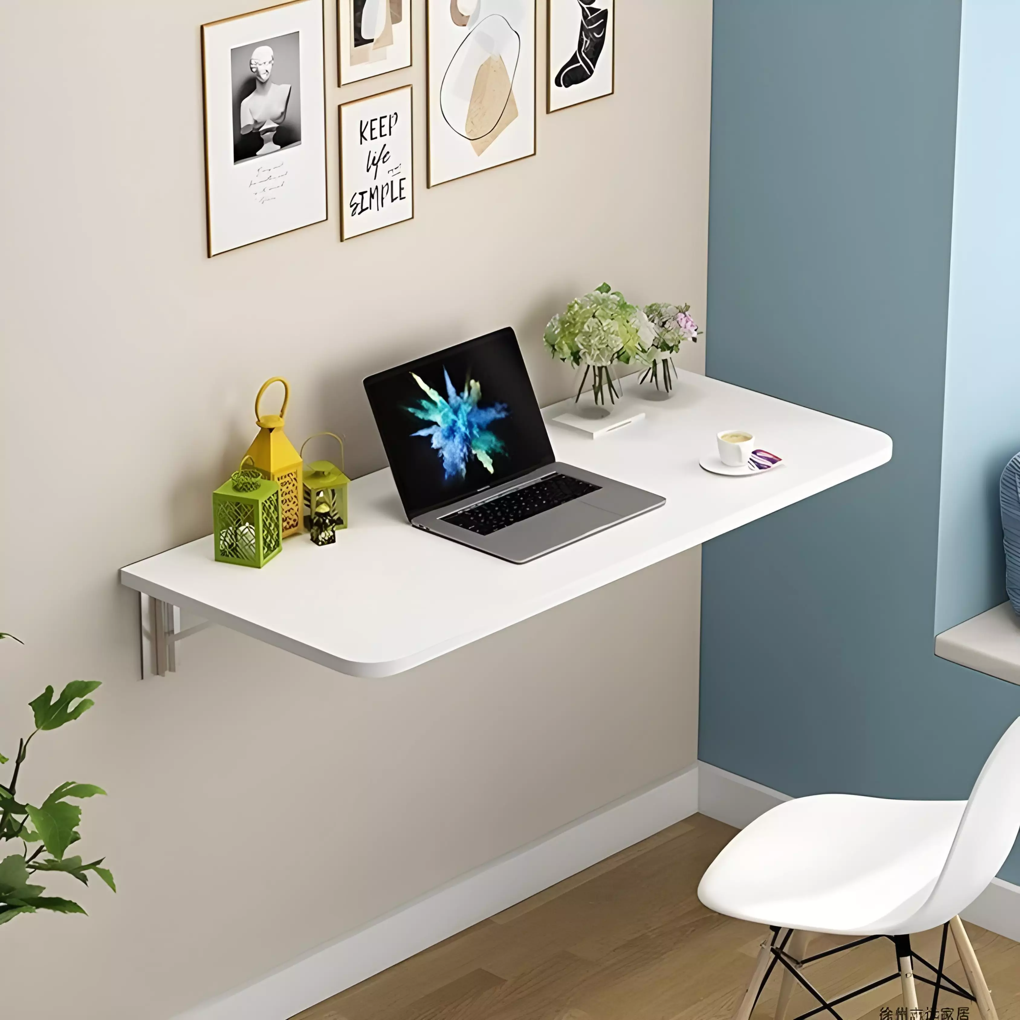 Table De Bureau Pliante Murale Blanche