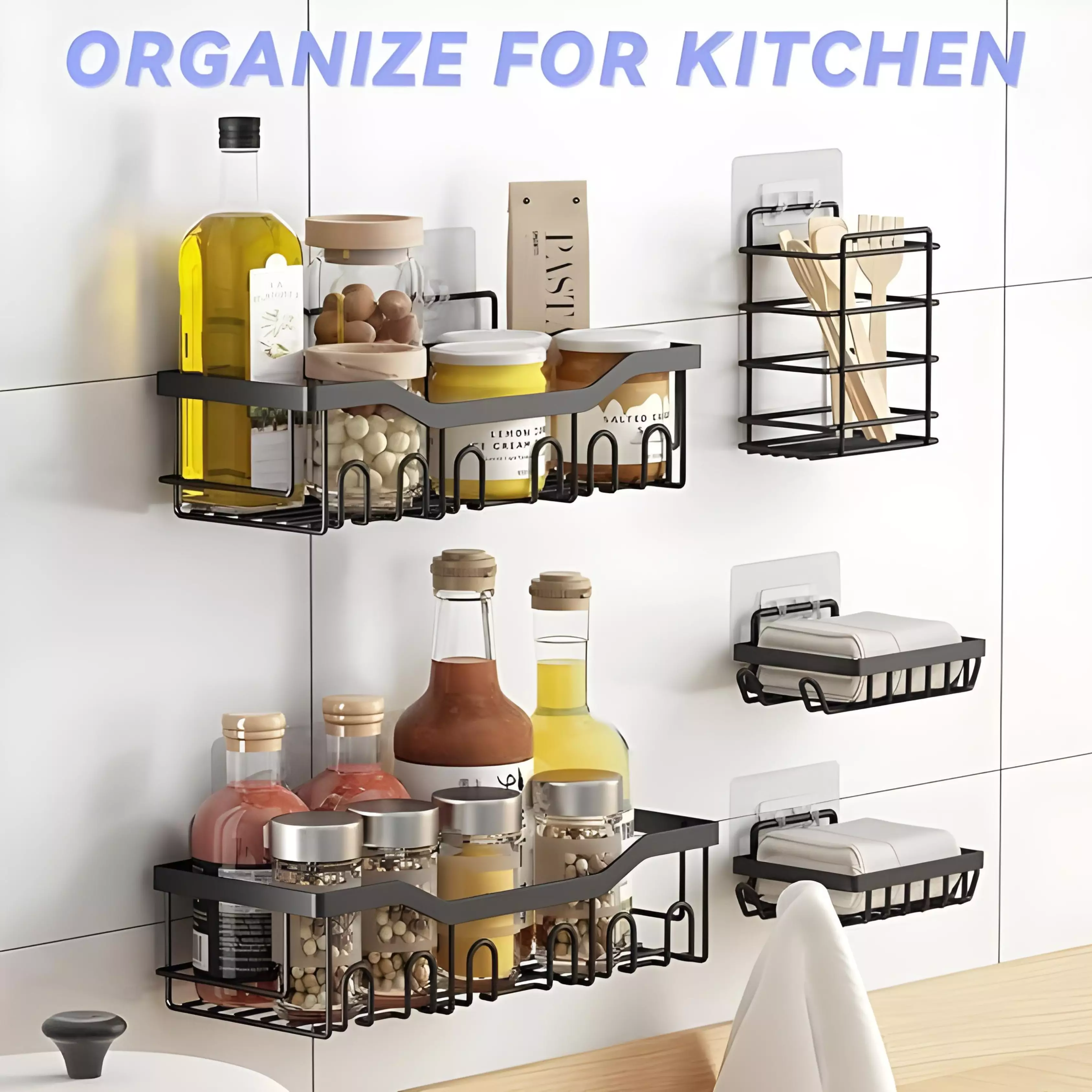 Etageres de Douche Auto-Adhesives – Ensemble de 6 Pièces