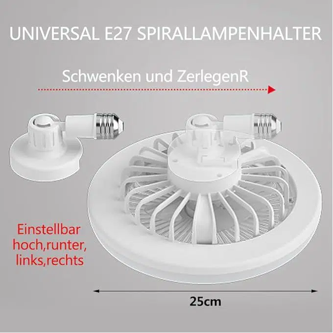 lampe ventilateur silencieux lumineux intelligent avec télécommande
