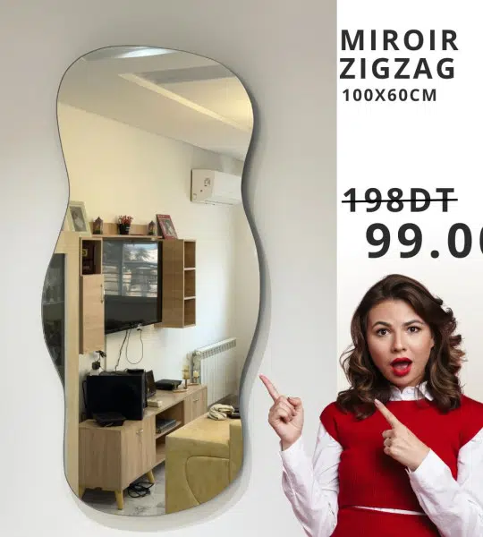 Miroir Zigzag Sans Cadre 100/60cm