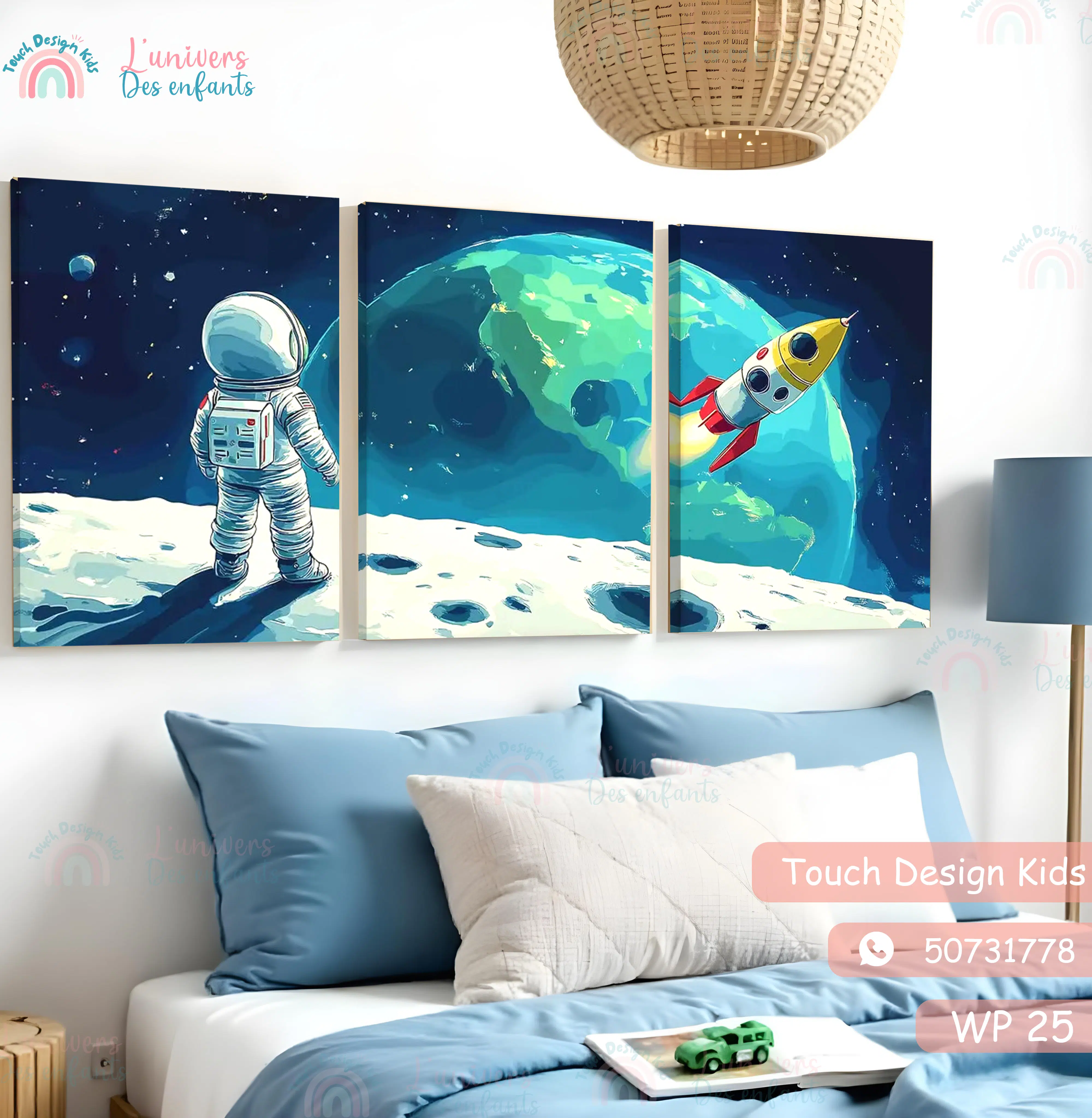 Série de 3 Tableaux en Toile - Space Dreamer
