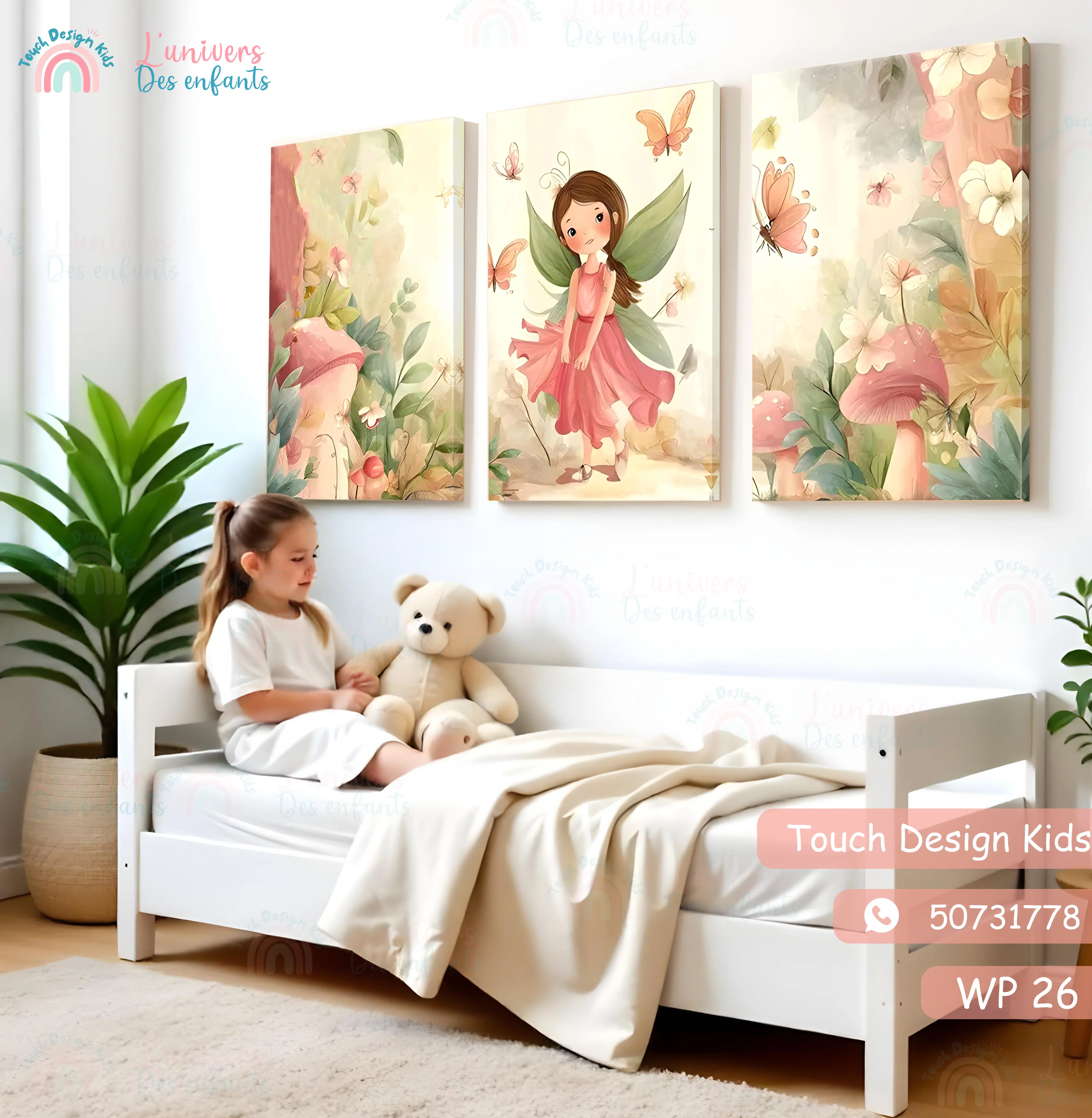 Série de 3 Tableaux en Toile - Petite Fée